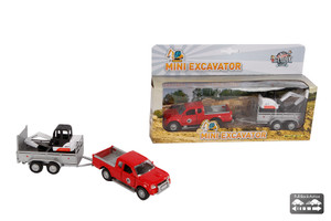 Kids Globe Die Cast Jeep with Mini Excavator (0090)