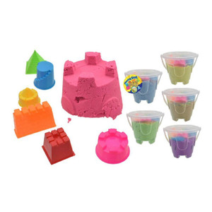 Kandy Toys Bucket of Moving Sand with 6 Moulds