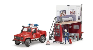 Bruder bWorld Fire Station with Land Rover & Fireman (62701)