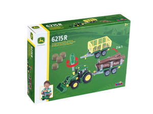 Theo Klein John Deere 6215R Tractor with Wood & Hay Cart (3906)