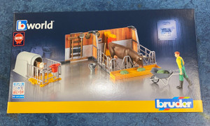 bWorld Cow and Calf Barn with Farmer 