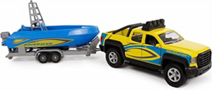 Kids Globe Die Cast SUV with trailer and boat with light and sound (0217)