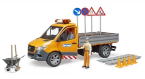 BRUDER MB Sprinter Municipal Vehicle including Light and Sound Module, Driver and Accessories (02677)