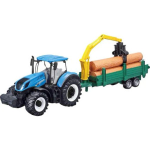 Bburago New Holland T7.315 Tractor with Log Loader and Trailer