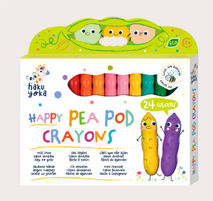 KidAntics Haku Yoka Happy Pea Pod Crayons- 24 Colours