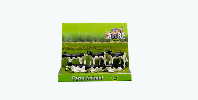 Kids Globe 6 Black & White Standing & Lying Calves (1974)