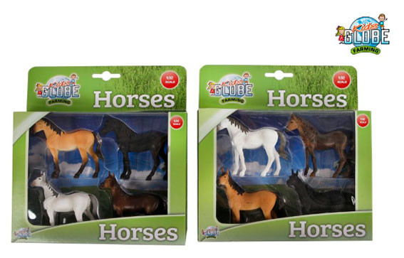 Kids Globe Horses 1:32 Scale 4 Pack (0199)