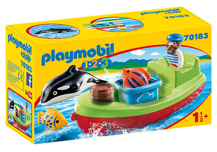 Playmobil 1.2.3 Fisherman with Boat (70183)