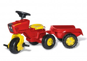 Rolly Red 3 Wheeled Tractor & Trailer (52752)