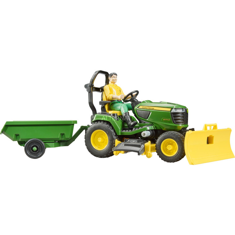 Bruder John Deere Ride on Mower with Trailer and Accessories (62104)