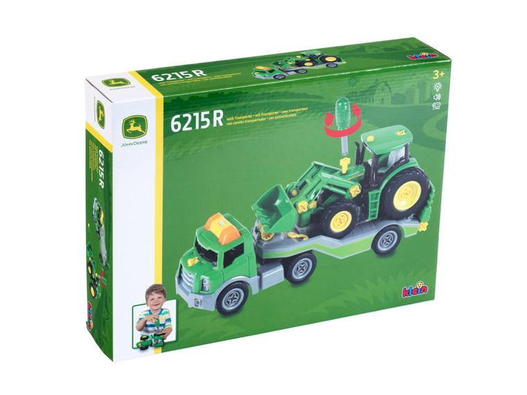 Theo Klein John Deere 6215R with Transporter (3908)