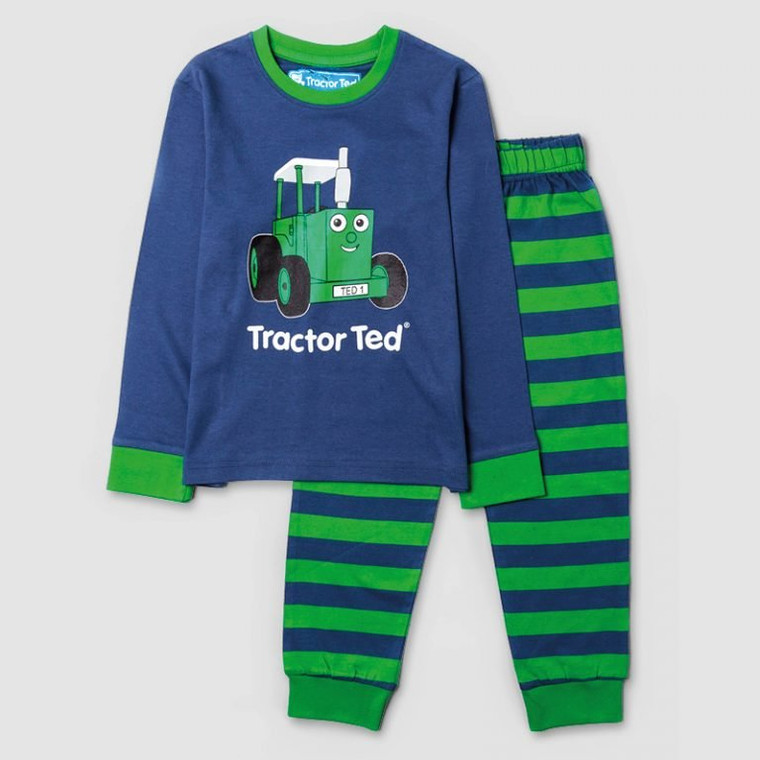 Tractor Ted Stripey PJ's - Blue/Green