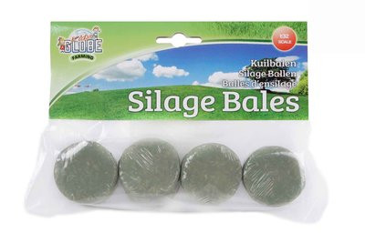 Kids Globe 1:32 Set of 4 Round Silage Bales (0762)