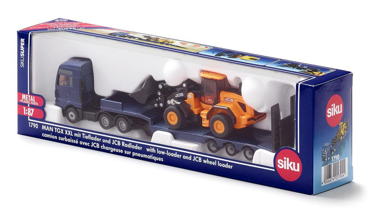 SIKU 1:87 MAN Truck with Low Loader & JCB (1790)