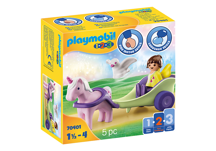 Playmobil 1.2.3 Unicorn Carriage with Fairy (70401)