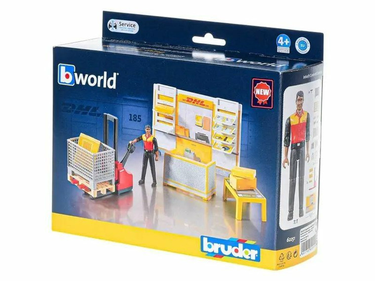 Bruder bWorld DHL Shop with Pallet Truck (62251)