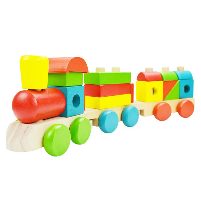 Wooden Stacking Train with Blocks
