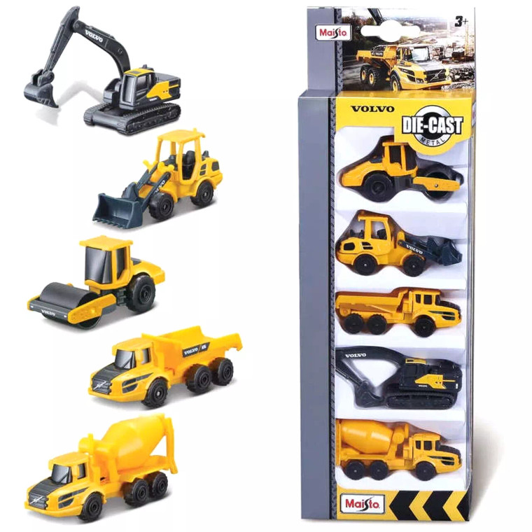 Maisto Mini Work Machines - Volvo Construction 5 Pack