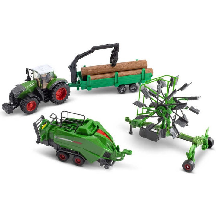 Bburago Fendt 1050 Vario Tractor with 3 Trailers