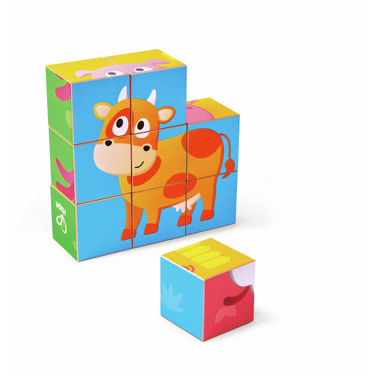 Wooden Farm Animal Block Puzzle (E1618)