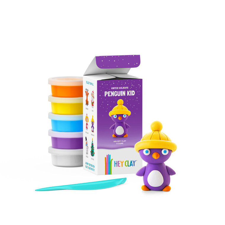 Hey Clay Winter Holidays- Penguin Kid