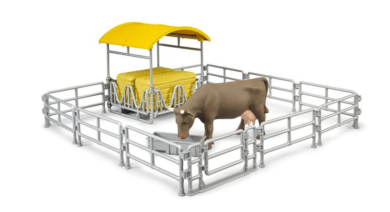 Bruder Hay Rack With Fences, Trough and Cow(62612)