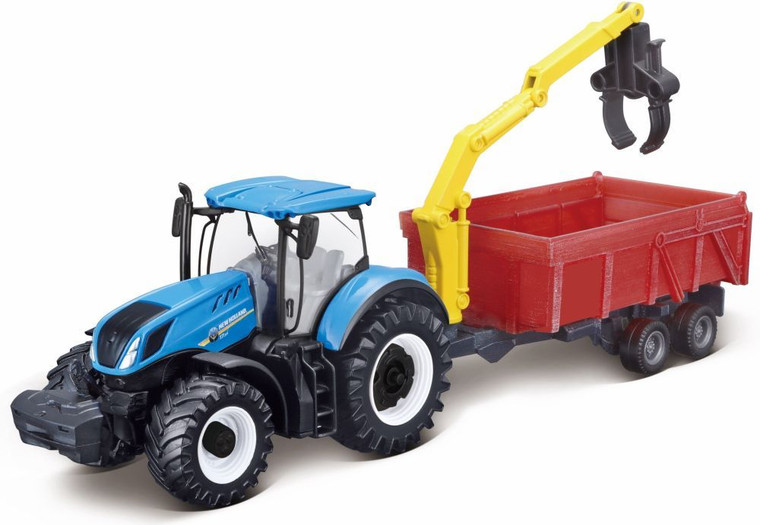 Bburago NH T7.315 Tractor with Loader and Trailer (31657)