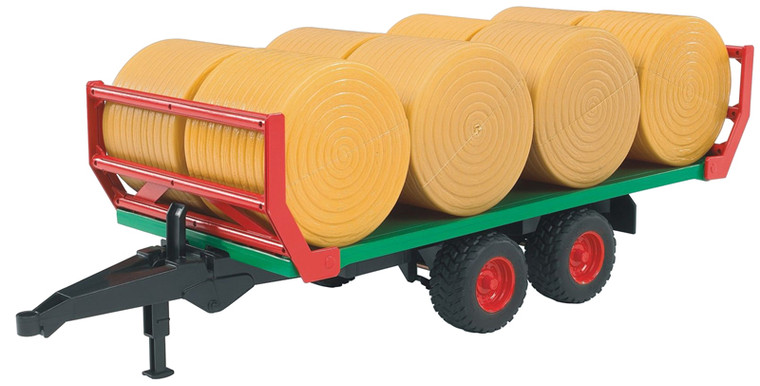 Bruder 2220 Bale Trailer & 8 Round Bales