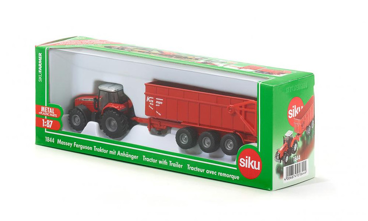 SIKU Massey Ferguson Tractor with Trailer (1844)