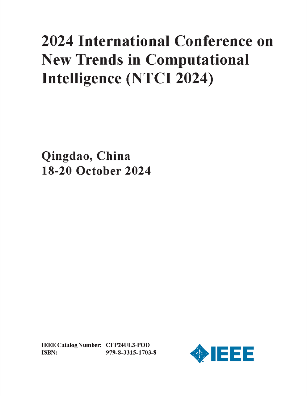 NEW TRENDS IN COMPUTATIONAL INTELLIGENCE. INTERNATIONAL CONFERENCE ...