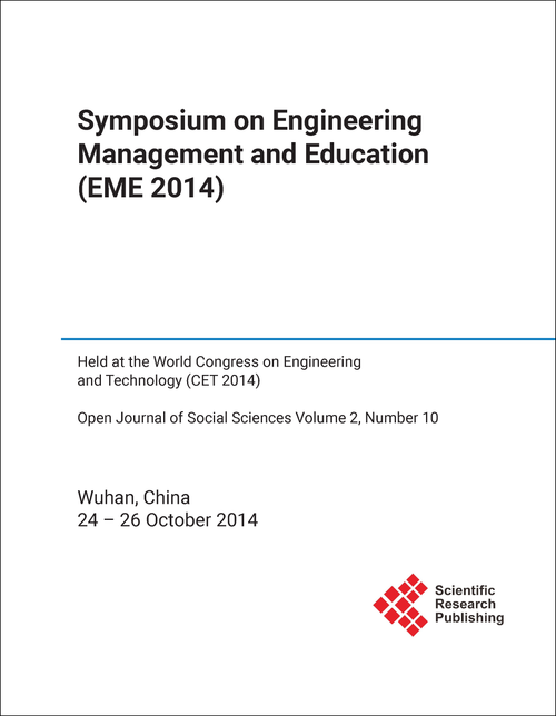 ENGINEERING MANAGEMENT AND EDUCATION. SYMPOSIUM. 2014. (EME 2014) (HELD AT THE WORLD CONGRESS ON ENGINEERING AND TECHNOLOGY, CET 2014)