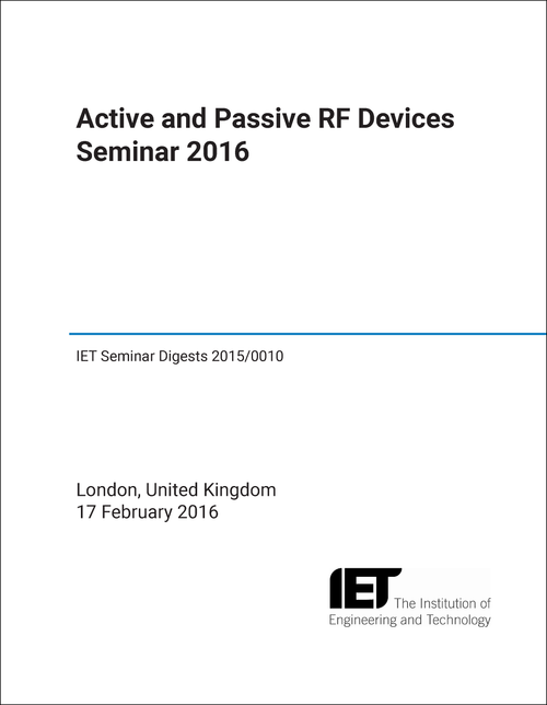 ACTIVE AND PASSIVE RF DEVICES SEMINAR. 2016.