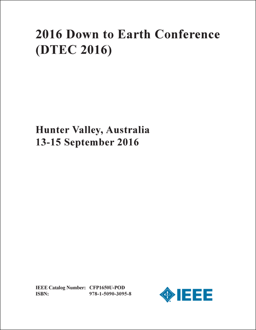 DOWN TO EARTH CONFERENCE. 2016. (DTEC 2016)