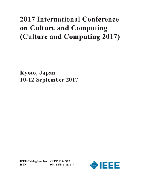 CULTURE AND COMPUTING. INTERNATIONAL CONFERENCE. 2017. (Culture and Computing 2017)