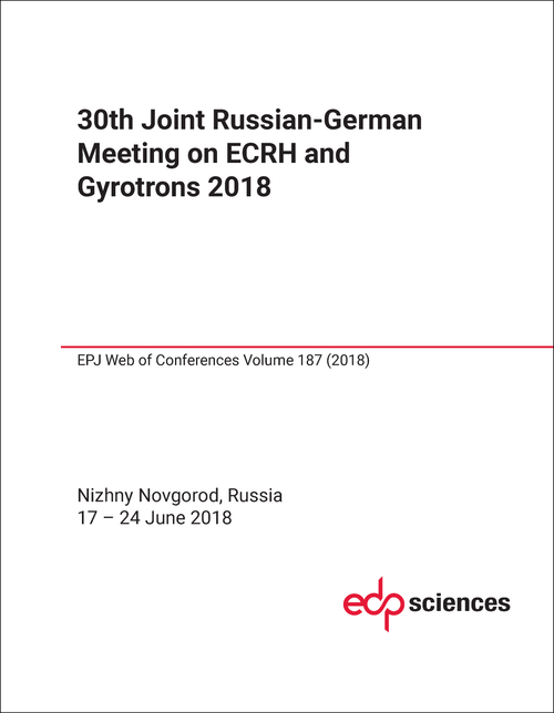 ECRH AND GYROTRONS. JOINT RUSSIAN-GERMAN MEETING. 30TH 2018.