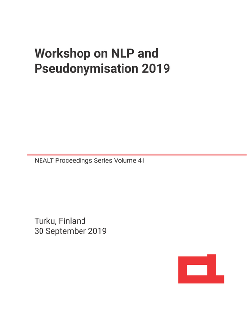 NLP AND PSEUDONYMISATION. WORKSHOP. 2019.