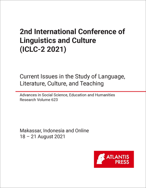 LINGUISTICS AND CULTURE. INTERNATIONAL CONFERENCE. 2ND 2021. (ICLC-2 2021) CURRENT ISSUES IN THE STUDY OF LANGUAGE, LITERATURE, CULTURE, AND TEACHING