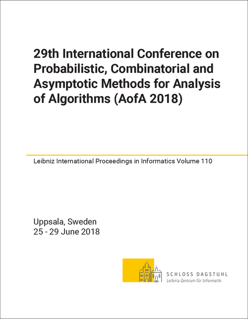 PROBABILISTIC, COMBINATORIAL AND ASYMPTOTIC METHODS FOR THE ANALYSIS OF ALGORITHMS. 2018.