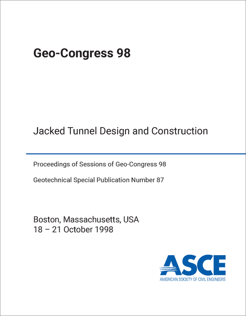 GEO-CONGRESS. 1998. JACKED TUNNEL DESIGN AND CONSTRUCTION
