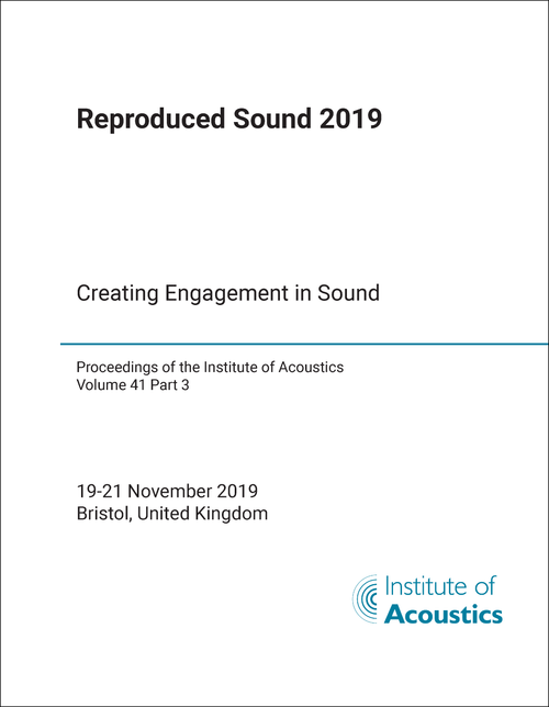 REPRODUCED SOUND. CONFERENCE. 2019. CREATING ENGAGEMENT IN SOUND