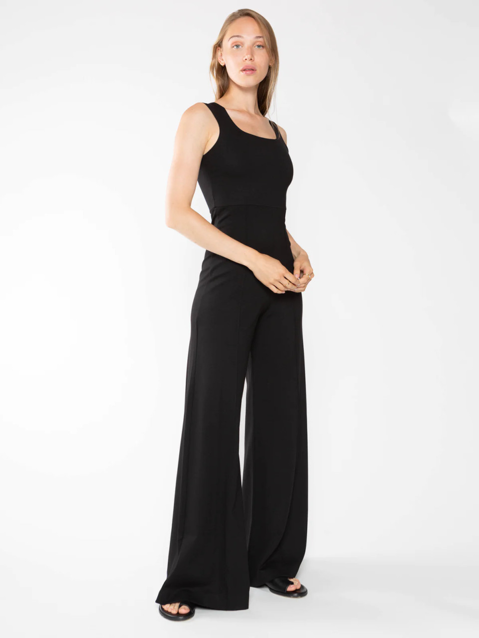 Women's Summer Casual Tie Strap Wide Leg Jumpsuit Square Neck Smocked Flowy  Long Pants Rompers with Pockets - Walmart.com