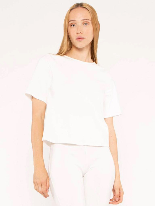 Short Sleeve Extended Top - Off White