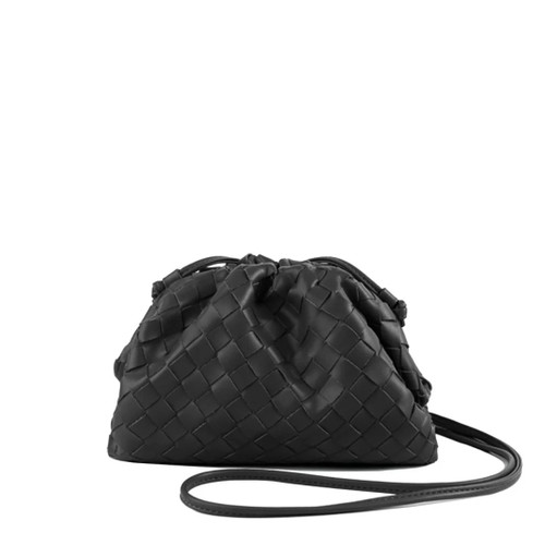 Woven Cloud Clutch- Black 