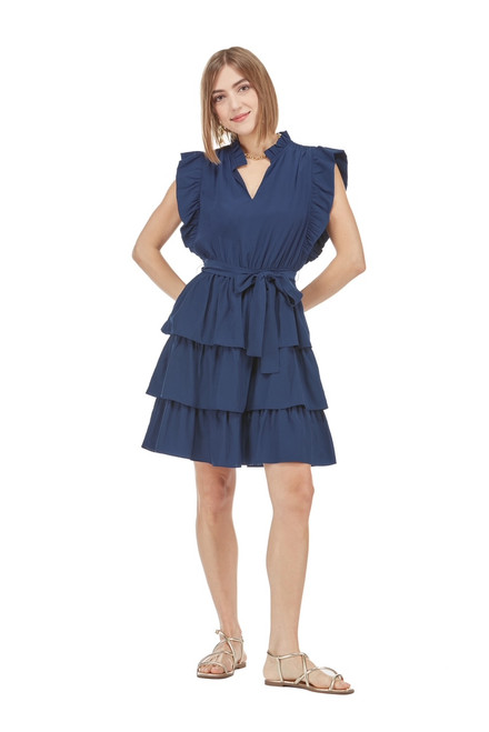 Ruffles Layers Dress - Navy