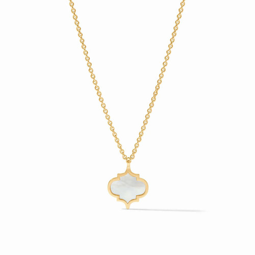 Helene Inlay Delicate Necklace - Pearl