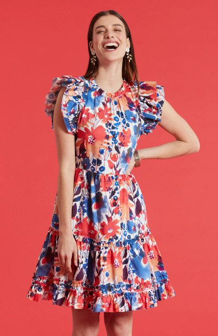 Ursula Patriotic Floral Dress