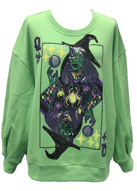 Queen Witch Card Sweatshirt - Green