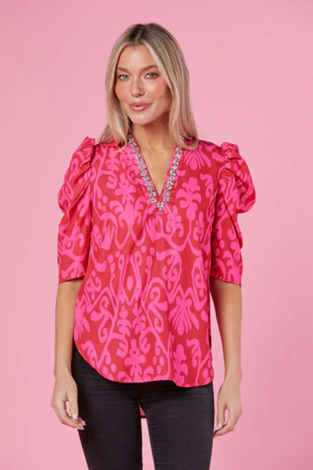 Natalie Blouse - Lipstick Twinkie