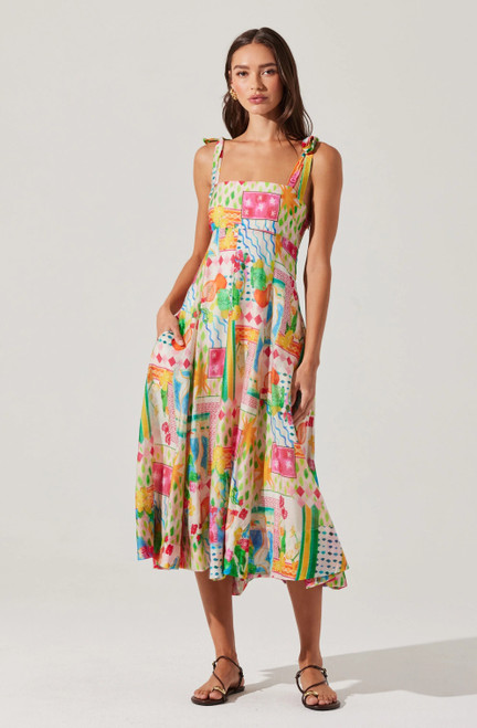 Shiann Dress - Pink Yellow Multi