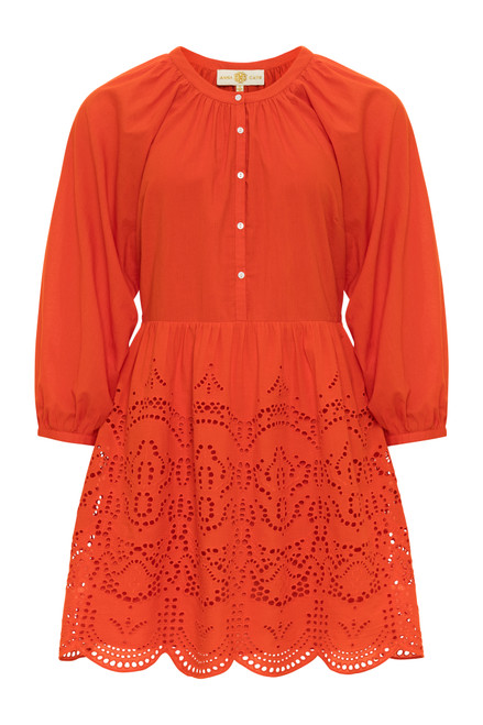 Georgie Dress - Cherry Eyelet